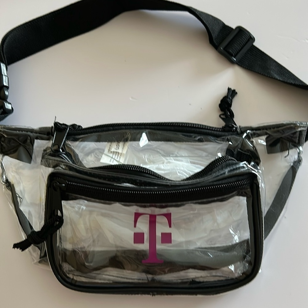Triple Zip Clear Fanny Pack - (Initial T)  BRAND NEW